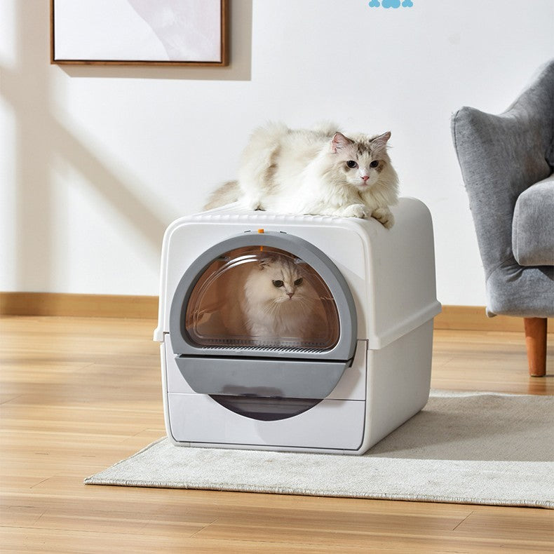 Semi-Automatic Deodorizing Cat Litter Box Easy Waste Disposal