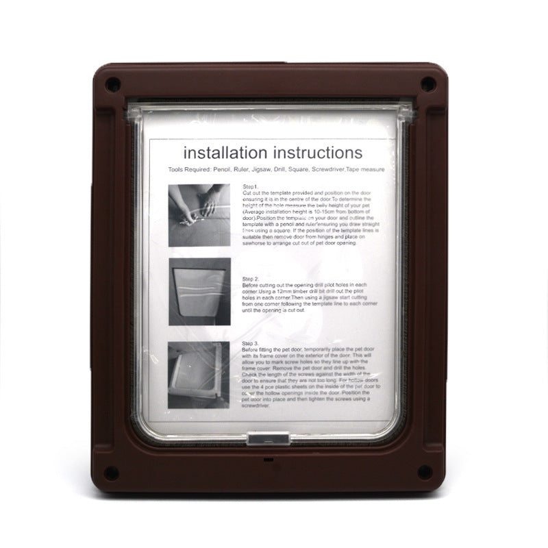 Plastic Pet Door With Durable Swing Flap Gate