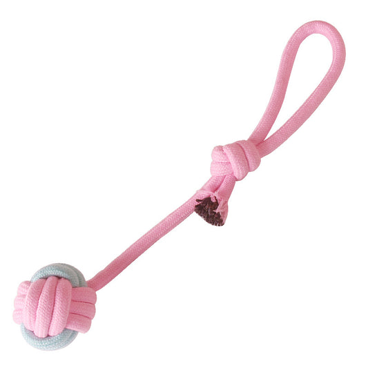 Pink Dental Cotton Rope Dog Toy Set