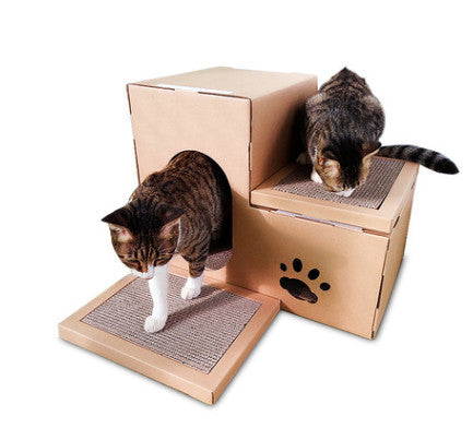Double Ladder Cat House – DIY Cat Playground & Scratching Board