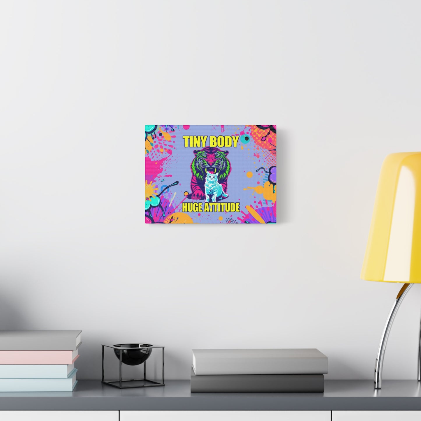 Canvas Wall Art - Colorful Cat Meme