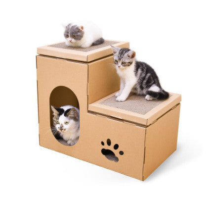 Double Ladder Cat House – DIY Cat Playground & Scratching Board