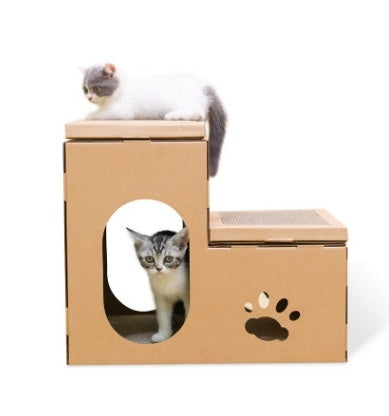 Double Ladder Cat House – DIY Cat Playground & Scratching Board