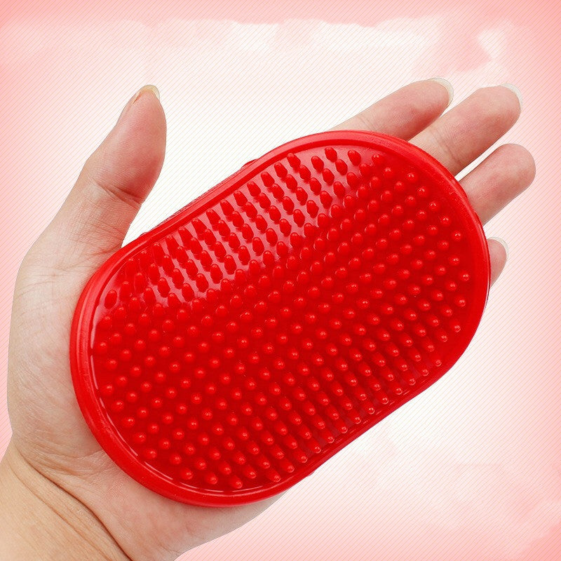 Rubber Pet Bath Brush Oval Grooming & Massage Brush for Cats and Dogs