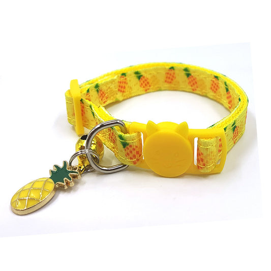 Pet Print Bell Cat Collar Adjustable Nylon Cat Strap