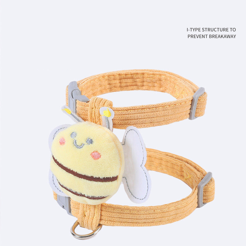 Cute Bee Plaid Adjustable Cat Harness & Leash