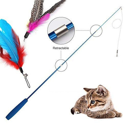 New 3-section Portable Retractable Cat Teaser Stick