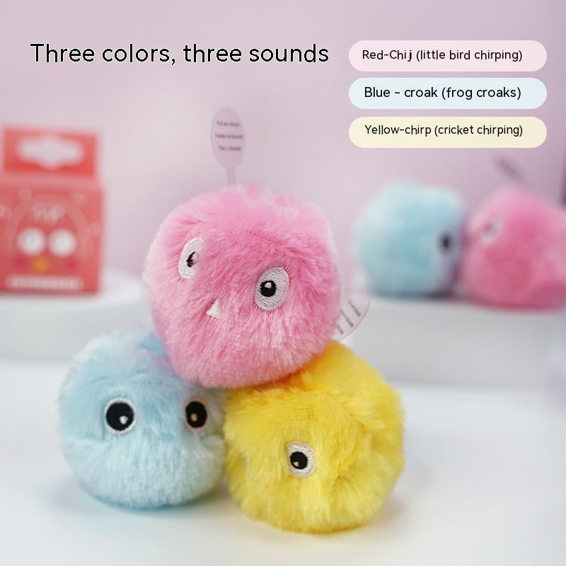 Pet Gravity Plush Calling Ball Cat Toy Interactive Soft Play Ball