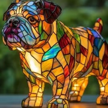 Dog Lamp Resin Craft Decor - Colorful Canine Lights