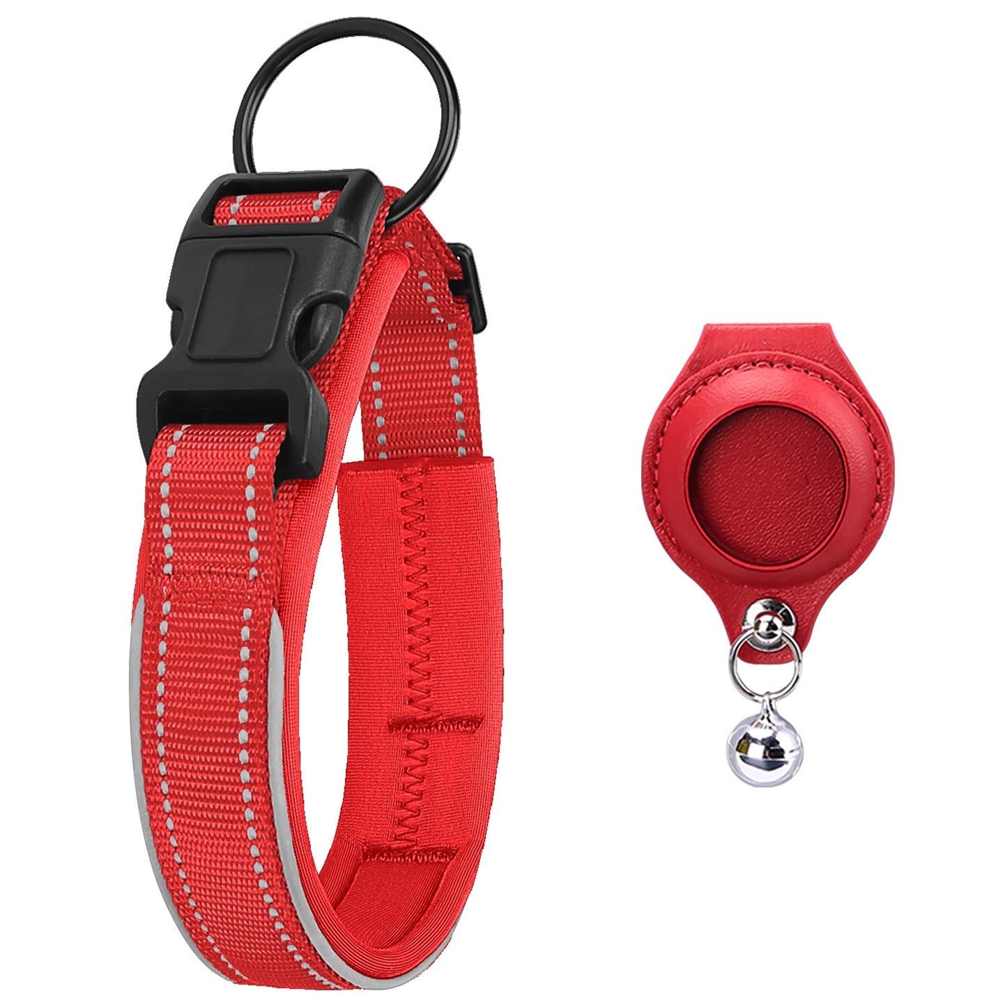 Airtag Pet Collar with Protective Leather Case