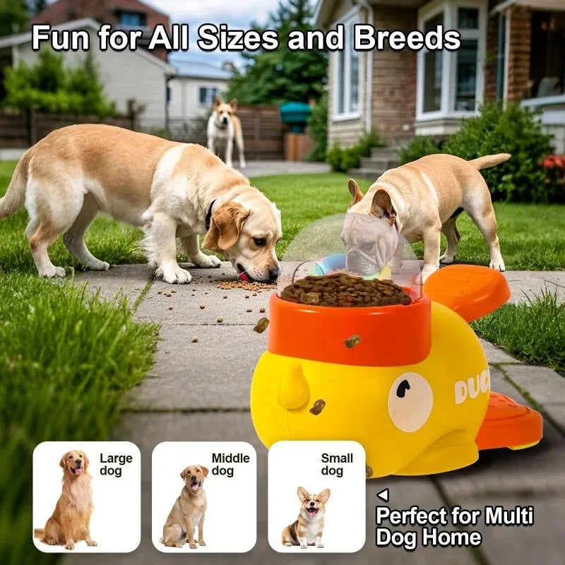 Interactive Duck Feeder Dog Toy Puzzle Treat Dispenser for Training & Slow Feeding