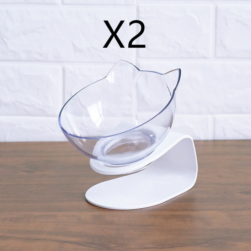 Non-Slip Elevated Double Cat Bowl with Stand Food & Water Feeder