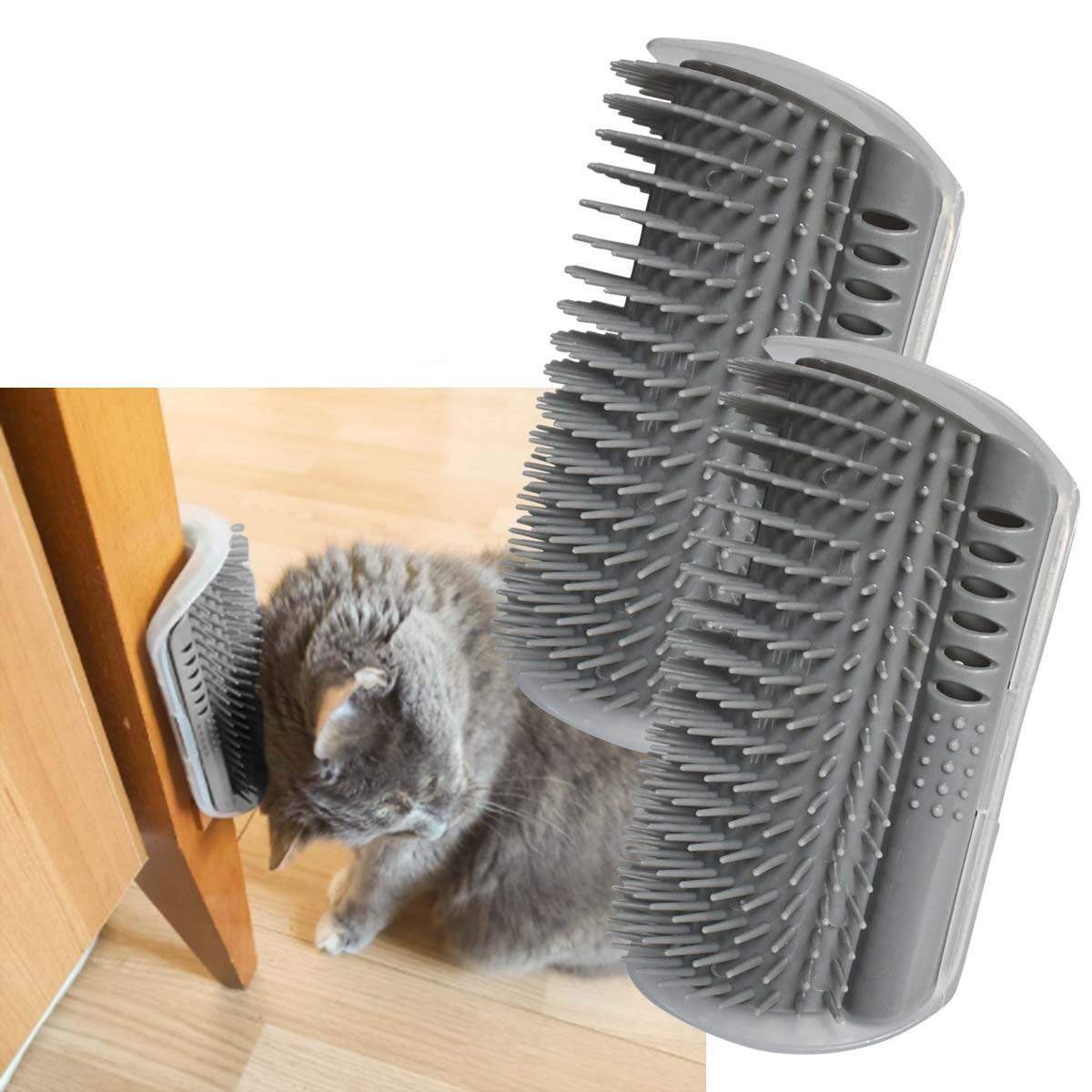 Cat Self-Groomer Corner Wall Hair-Removing Massage Brush