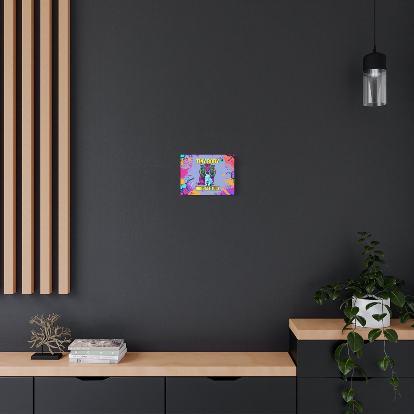 Canvas Wall Art - Colorful Cat Meme