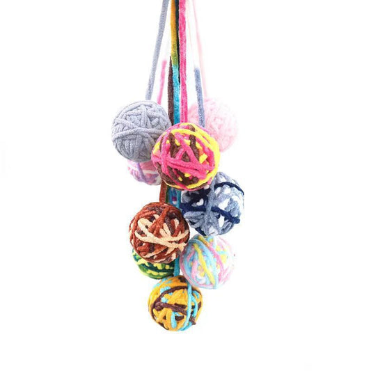 Colorful Wool Bell Ball Cat Toy Interactive Plush Play for Cats