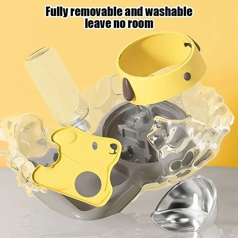 2-in-1 Tilted Pet Feeder Bowl with Automatic Water Dispenser