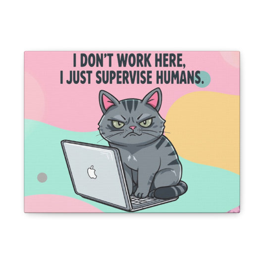 Funny Cat Wall Art, Office Decor, Gift for Cat Lovers