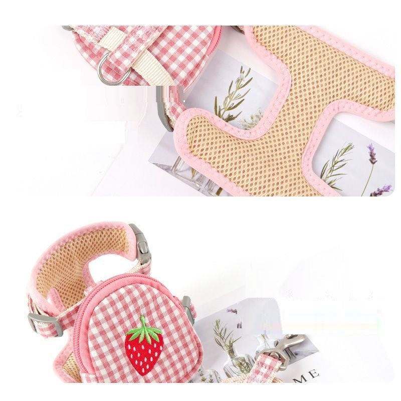 Plaid Cotton Small Dog Vest Harness Adjustable & Comfortable