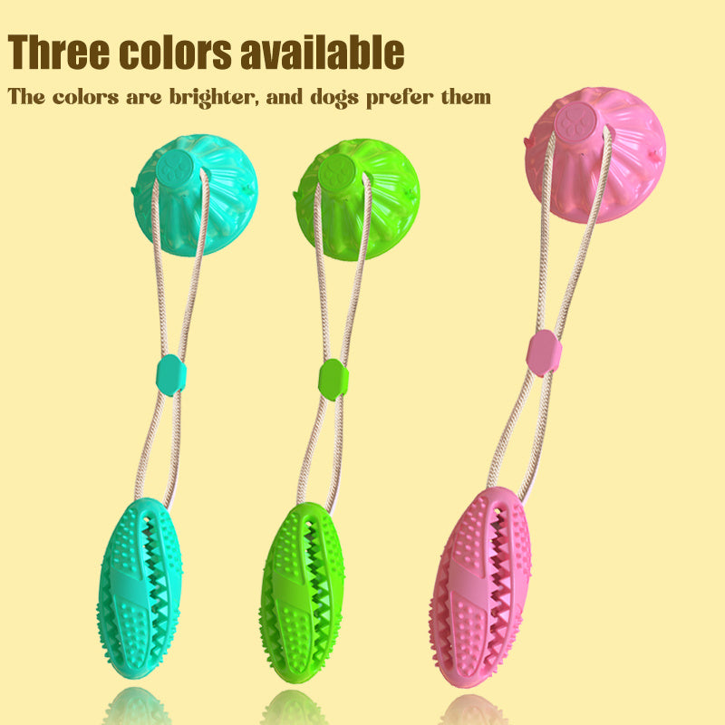 Suction Cup Pull Rope Leaking Pet Toy Ball Tpr Molar Teeth Cleaning Vent Ball Dog Toy Ball