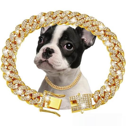 Pet Diamond Collar Cuban Link Necklace
