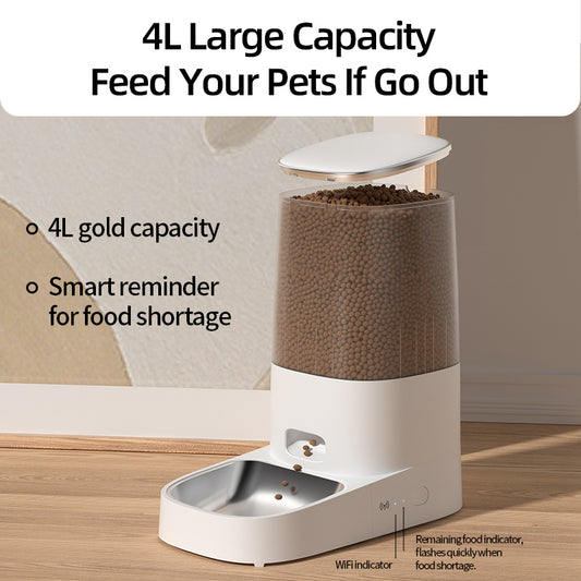 ROJECO 4L Automatic Pet Feeder WiFi & Button Control