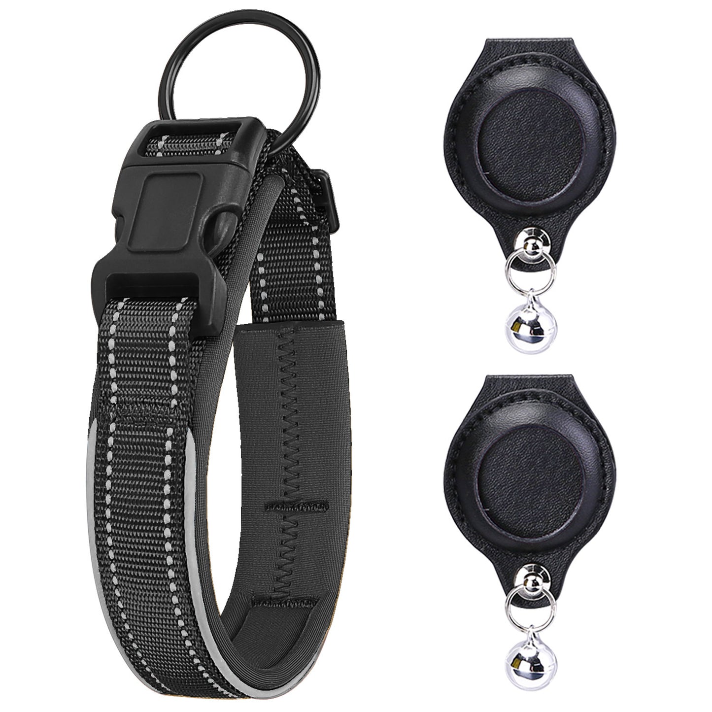 Airtag Pet Collar with Protective Leather Case