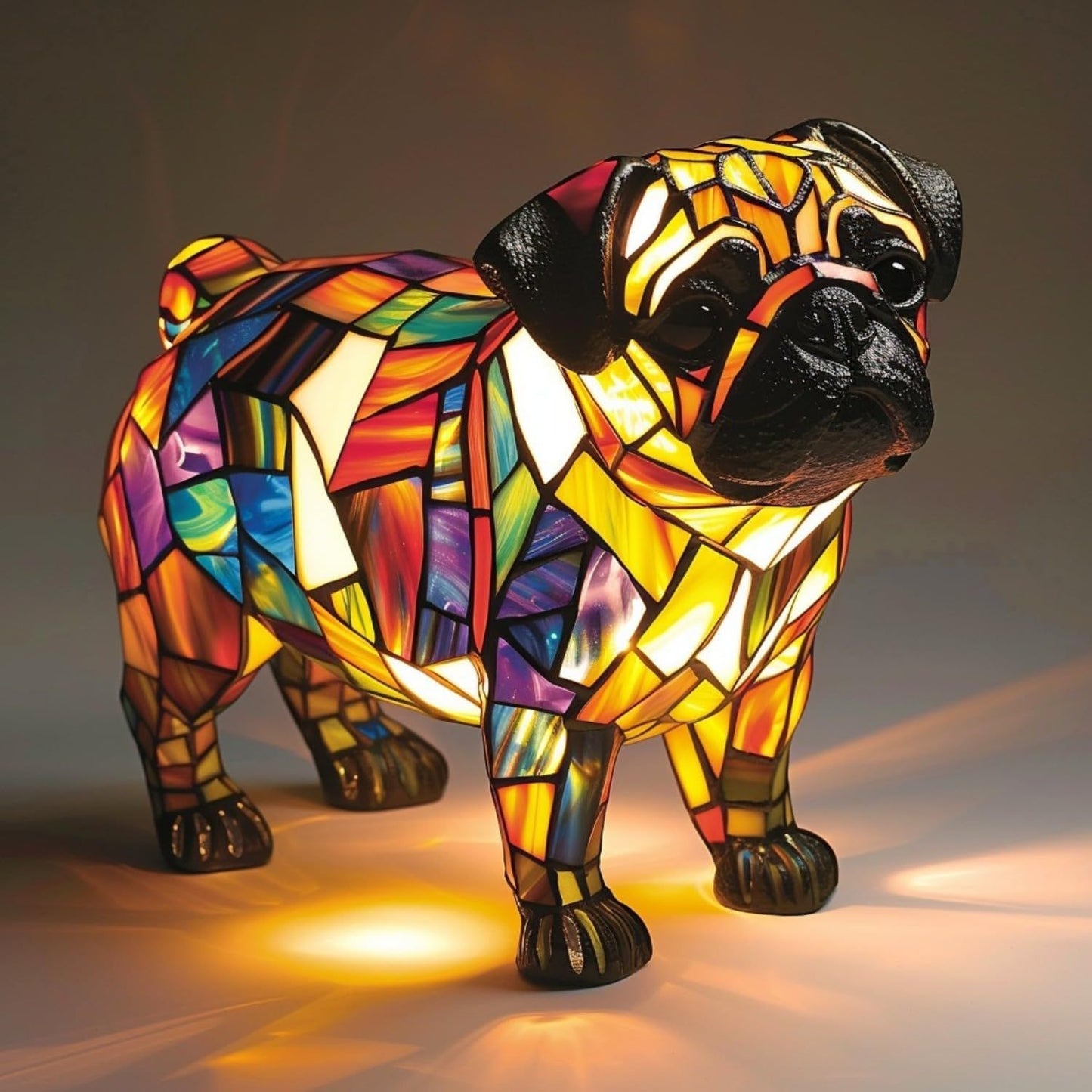 Dog Lamp Resin Craft Decor - Colorful Canine Lights