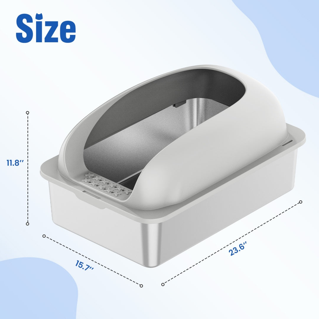 Stainless Steel Cat Litter Box Scoop And Mat Included