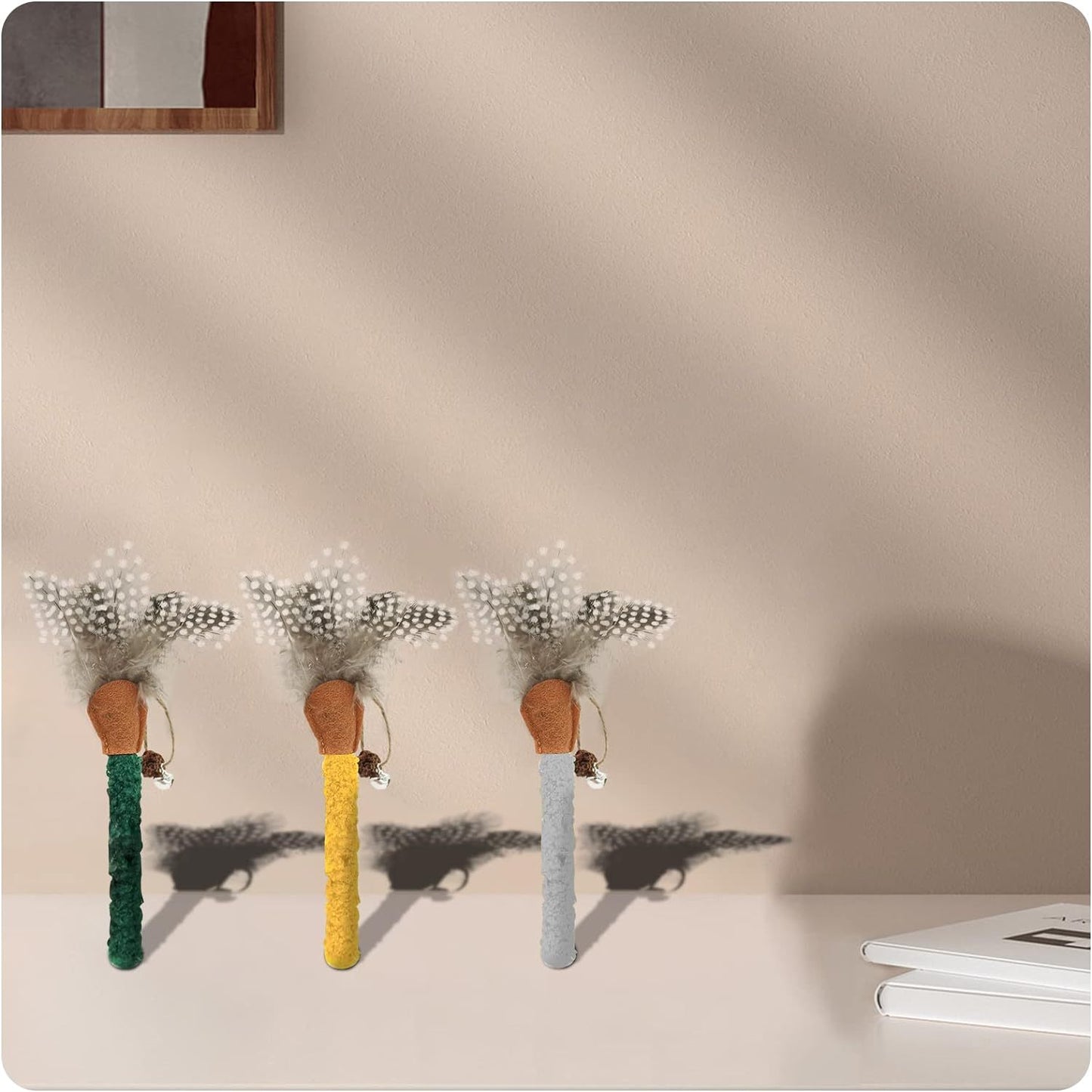 Catnip Feather Teasing Stick Interactive Cat Toy
