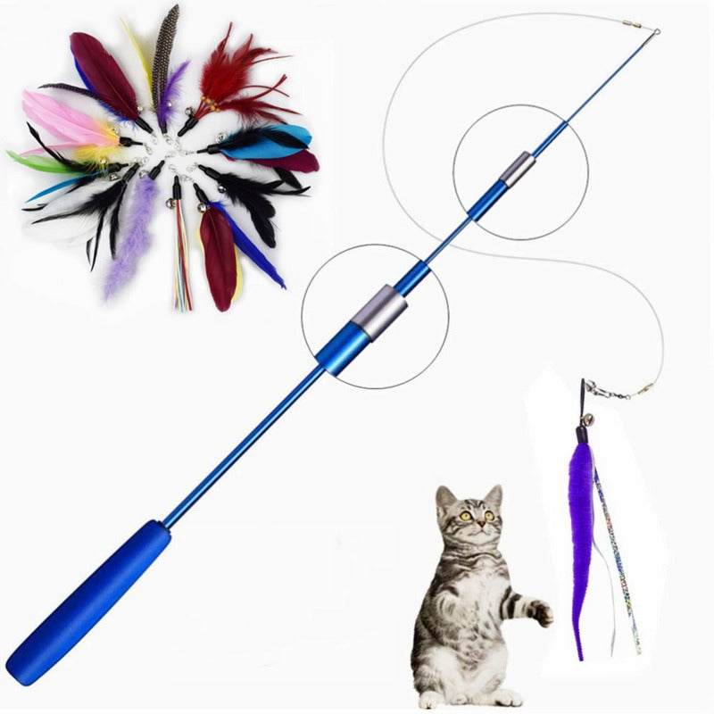 New 3-section Portable Retractable Cat Teaser Stick