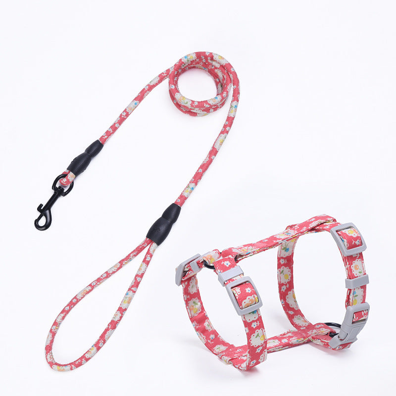 Cat I-Shaped Chest Harness Adjustable Cotton Harness for Cats