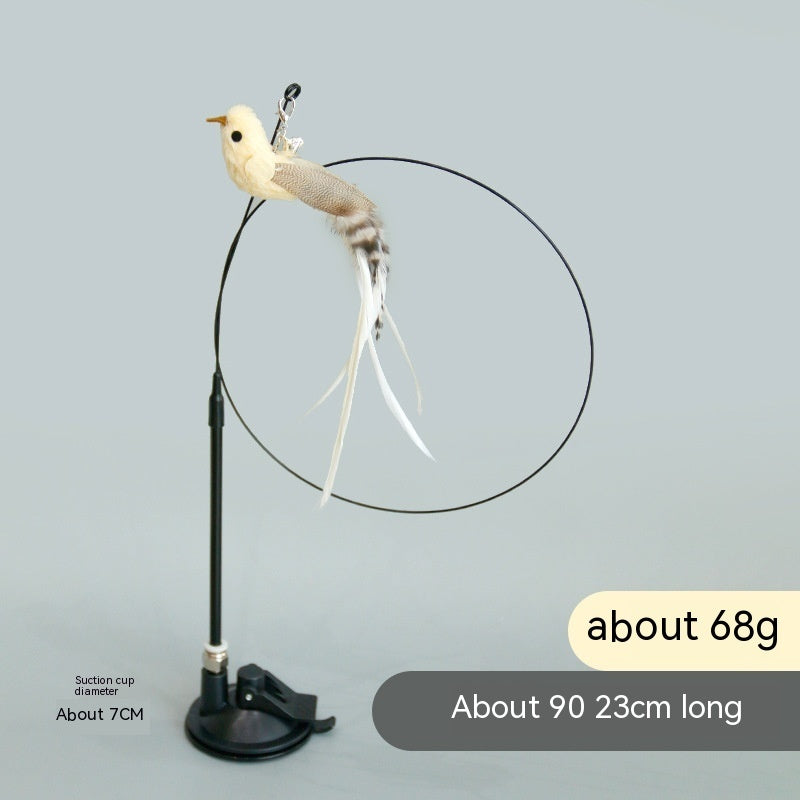 Handsfree Long Stick Feather Cat Toy Interactive Play for Cats