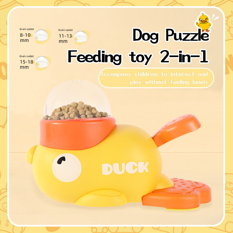 Interactive Duck Feeder Dog Toy Puzzle Treat Dispenser for Training & Slow Feeding