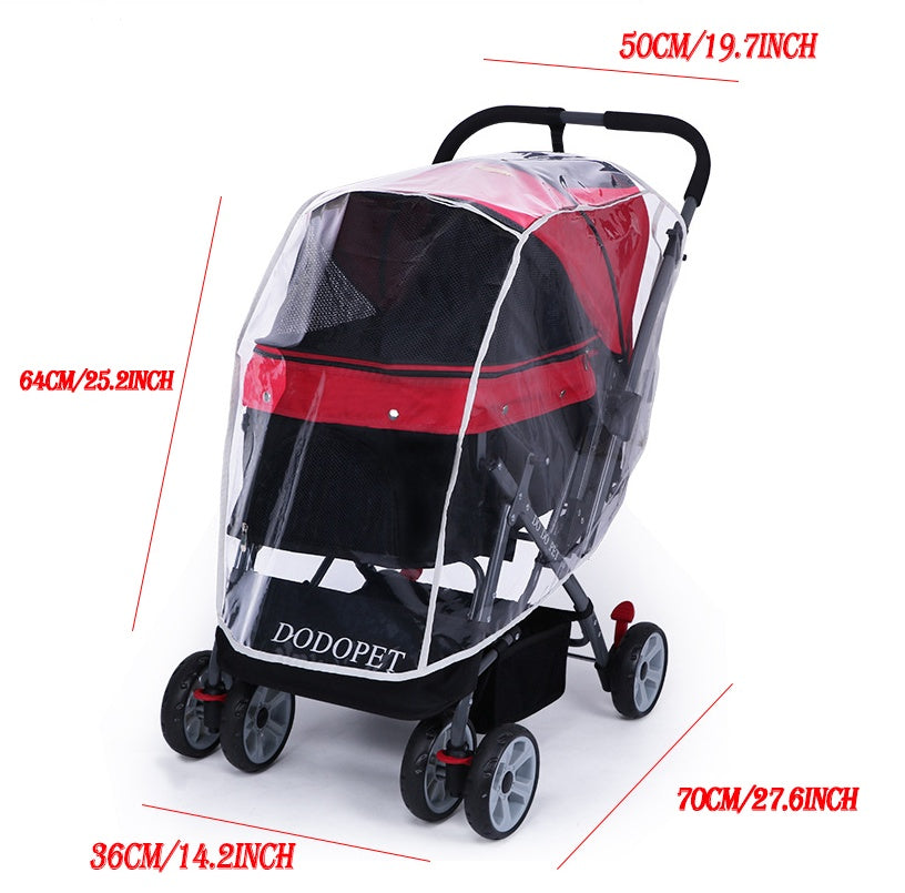Waterproof Pet Stroller With Rain Cover