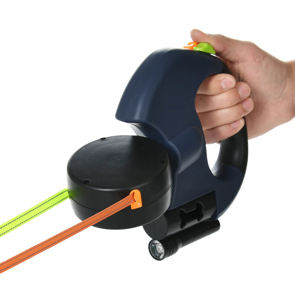 3m Dual Retractable Dog Leash With Lights