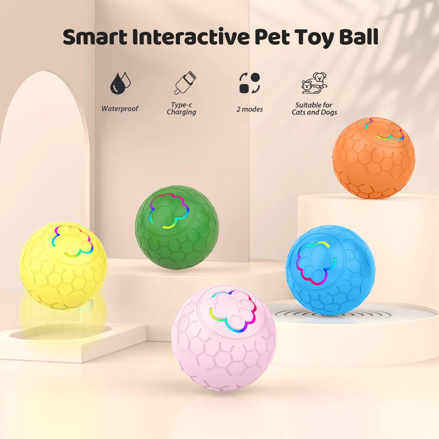 Smart Dog Toy Ball With RGB Lights