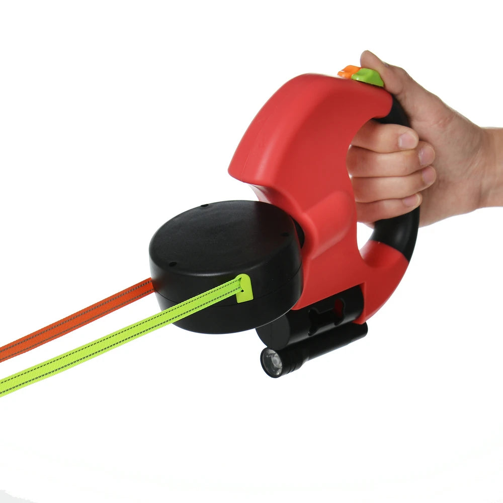 3m Dual Retractable Dog Leash With Lights