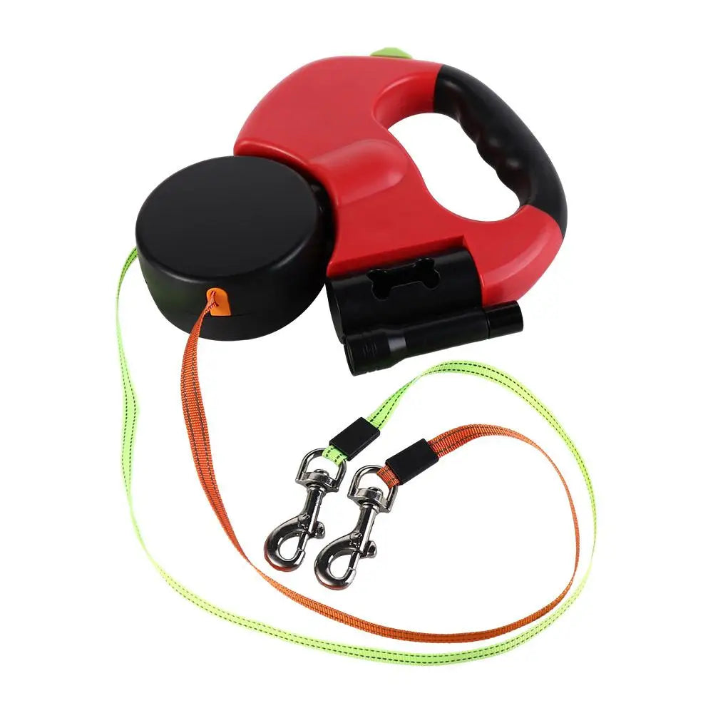 Double Dog Walking Leash With Light