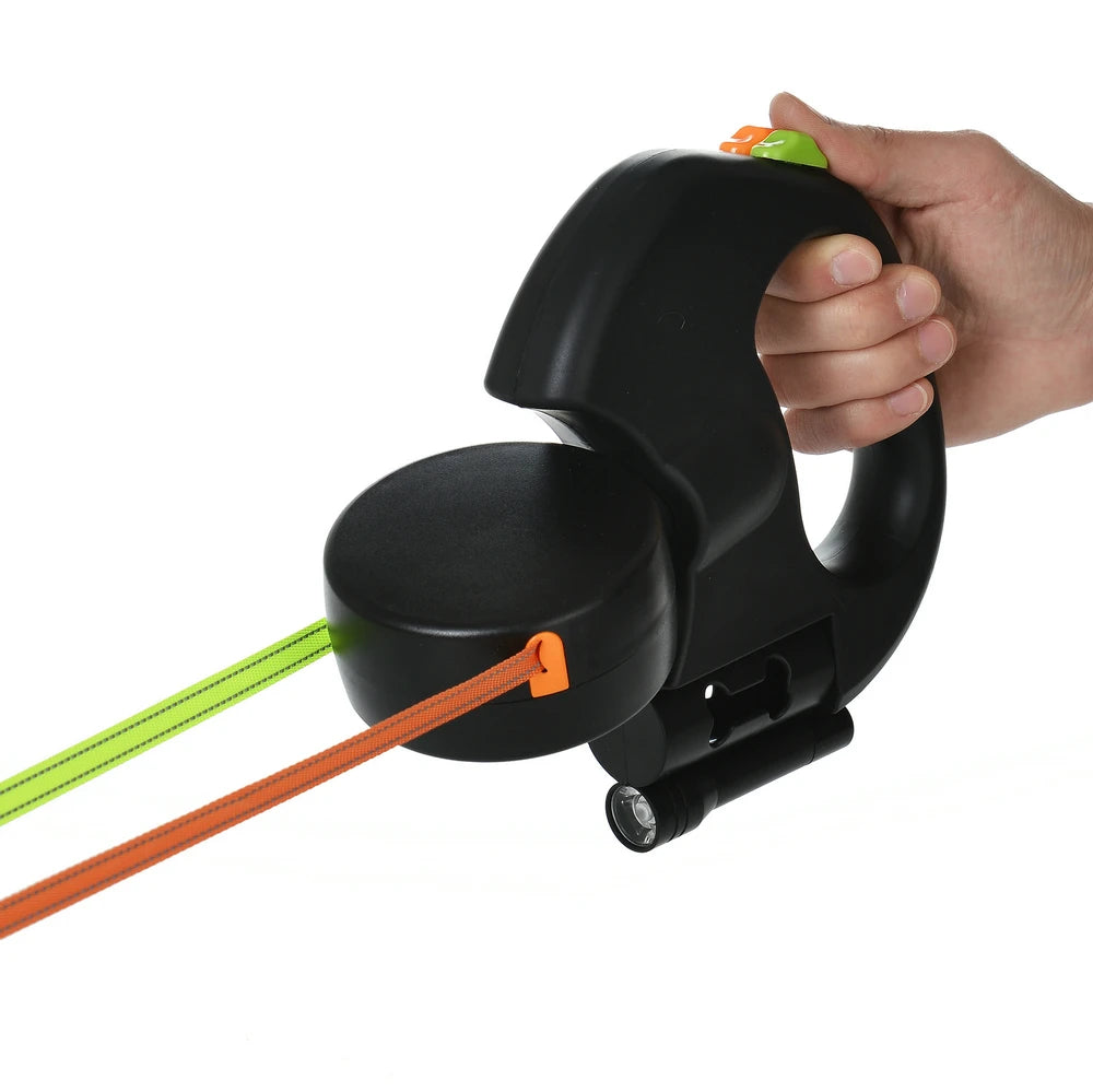 3m Dual Retractable Dog Leash With Lights