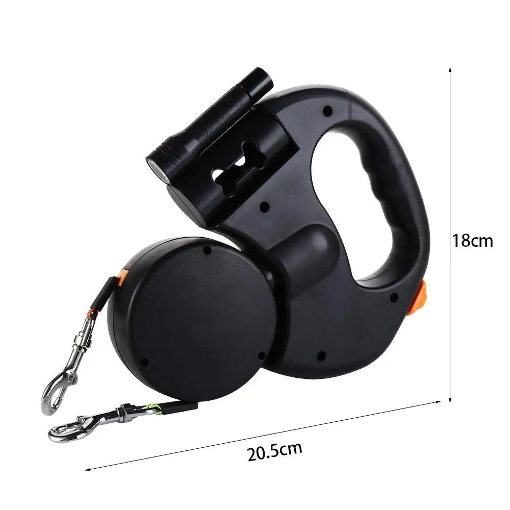 Double Dog Walking Leash With Light