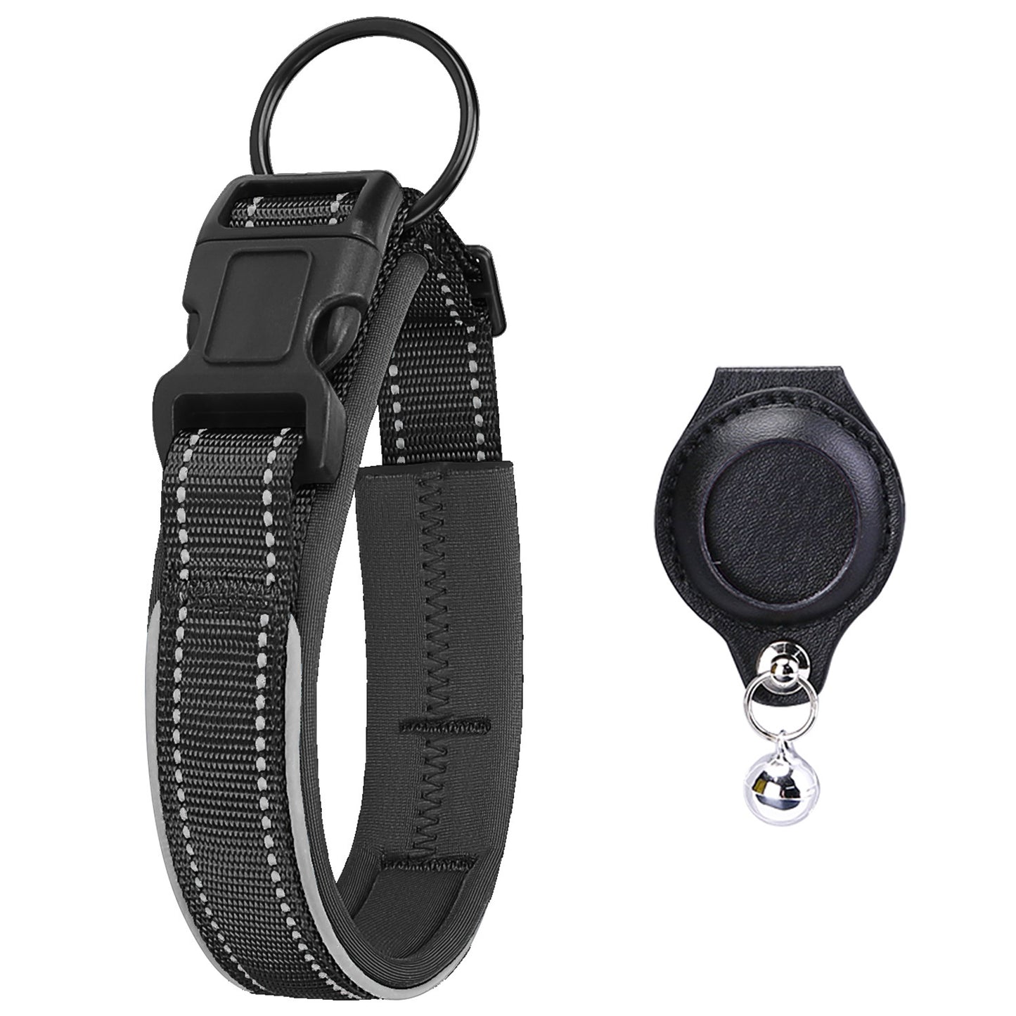 Airtag Pet Collar with Protective Leather Case