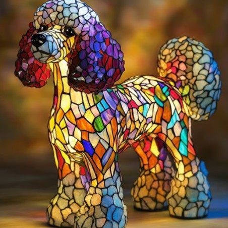 Dog Lamp Resin Craft Decor - Colorful Canine Lights