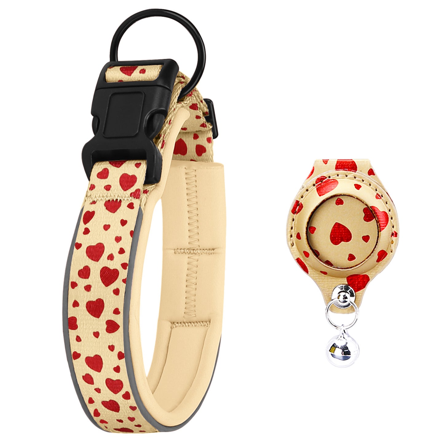 Airtag Pet Collar with Protective Leather Case