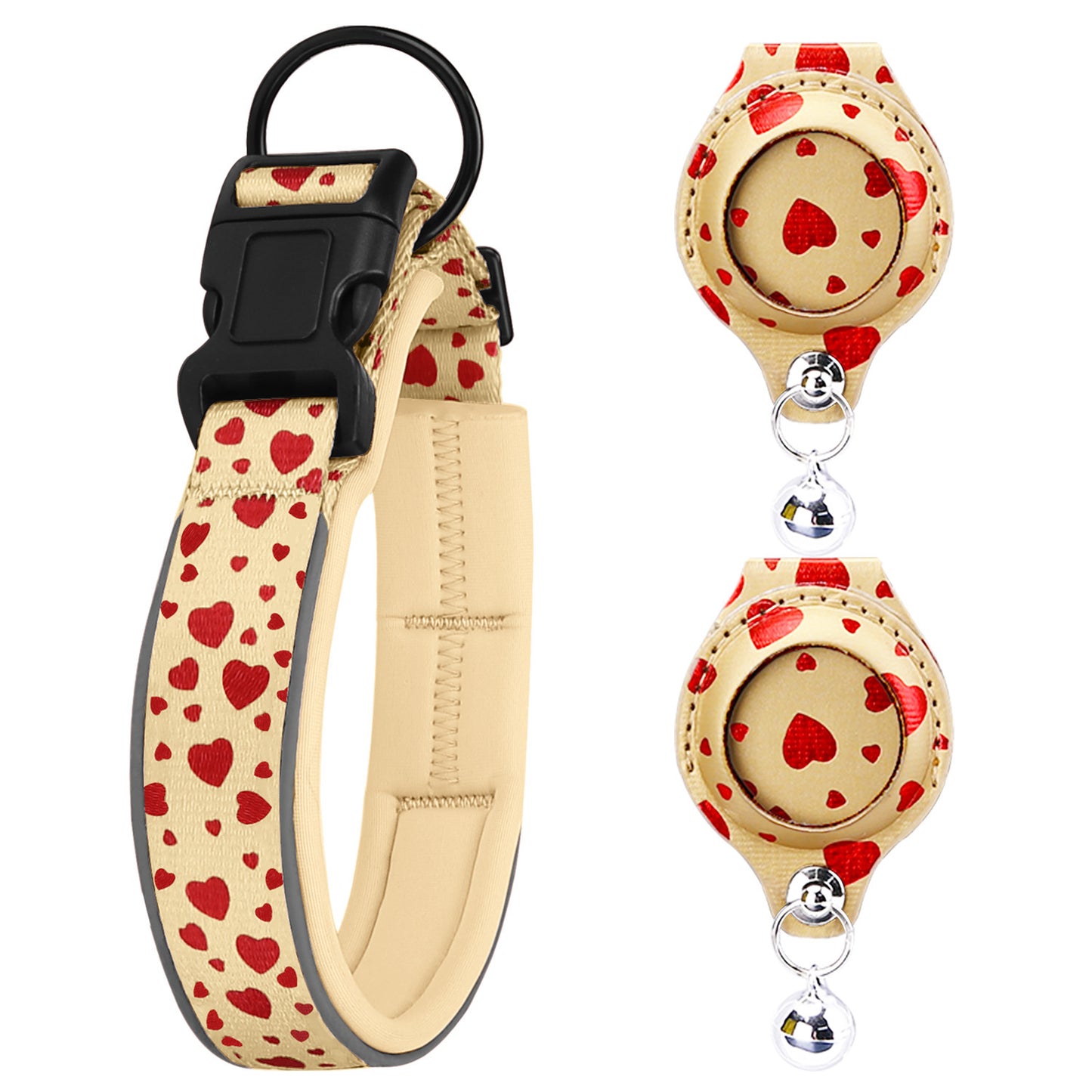 Airtag Pet Collar with Protective Leather Case