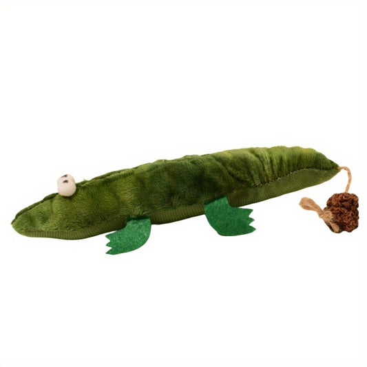 Plush Alligator Catnip Toy Durable Plant Based Cat Toy With A Peppermint Scent For Oral Cleansing And Stress Relief