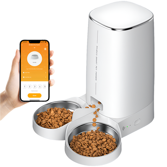 ROJECO 4L Automatic Pet Feeder  WiFi & Button Control