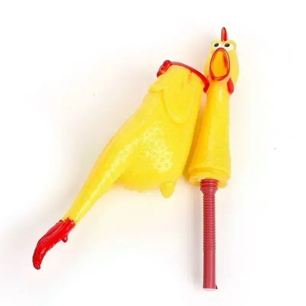 Screaming Rubber Chicken Dog Toy