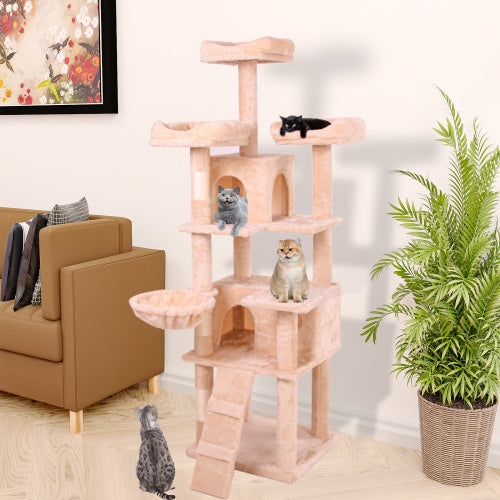 Milky Multi-Level Cat Climbing Frame