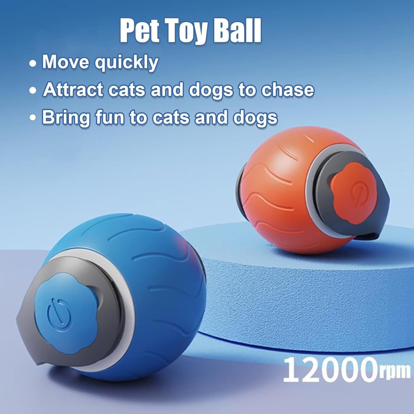 Speedy Cat Toy Ball with Tail Interactive USB Rechargeable