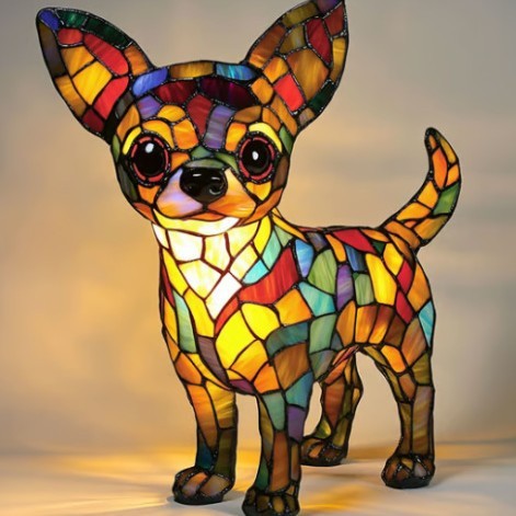 Dog Lamp Resin Craft Decor - Colorful Canine Lights
